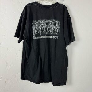 VTG Harley Davidson T Shirt Tee Top 100 Years Anniversary Big Logo‎ Spellout